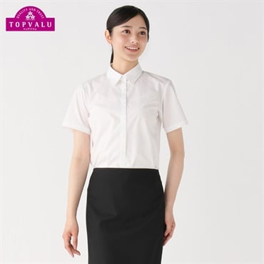 抗菌防臭形態安定シャツ 半袖 レディス