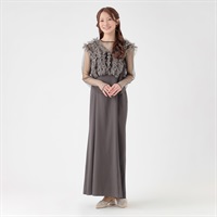 Bo・Dre(ボ・ドレ) チュールレースフリルベスト付3点セットドレス レディス 255BD052AS(チャ-M)