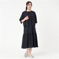 エマジェイムス　ノーカラージャケット×ノースリーブワンピース　黒　ラメ糸　13号 エマジェイムス ノーカラージャケット×ノースリーブワンピース