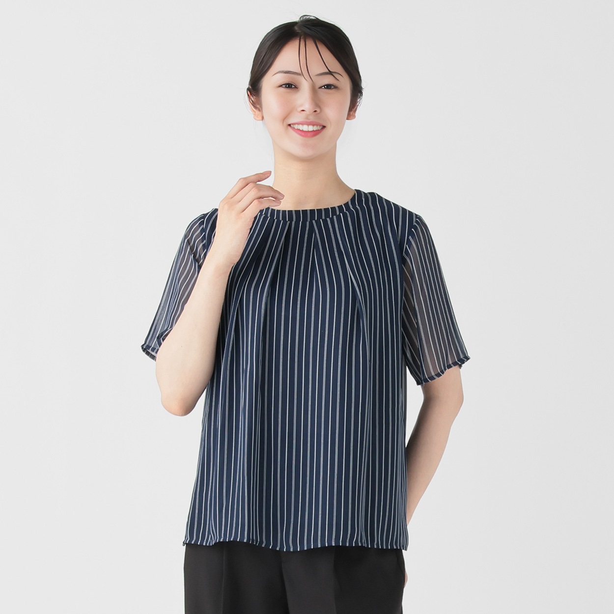 裏地付き ストライプ柄シフォンブラウス レディス ESPRITMUR