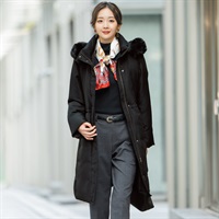 綾ウールライク ダウンコート レディス Purelast(ピュアラスト