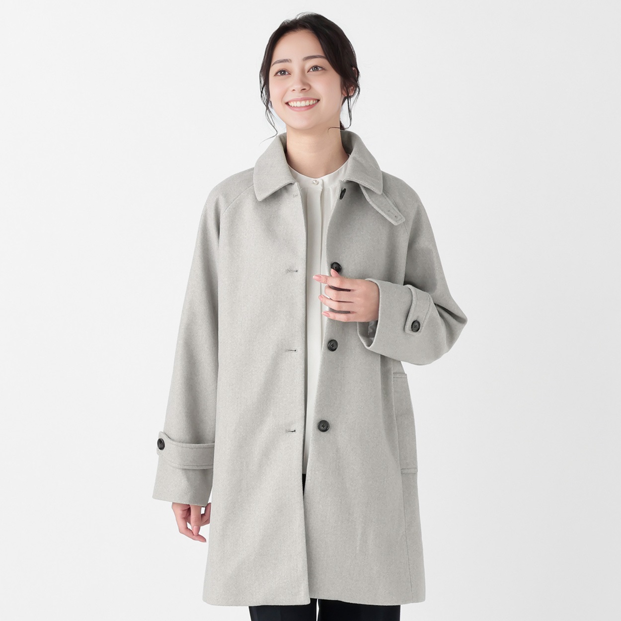AirWOOLISH ステンカラーミドル丈コート レディス Purelast(ピュア
