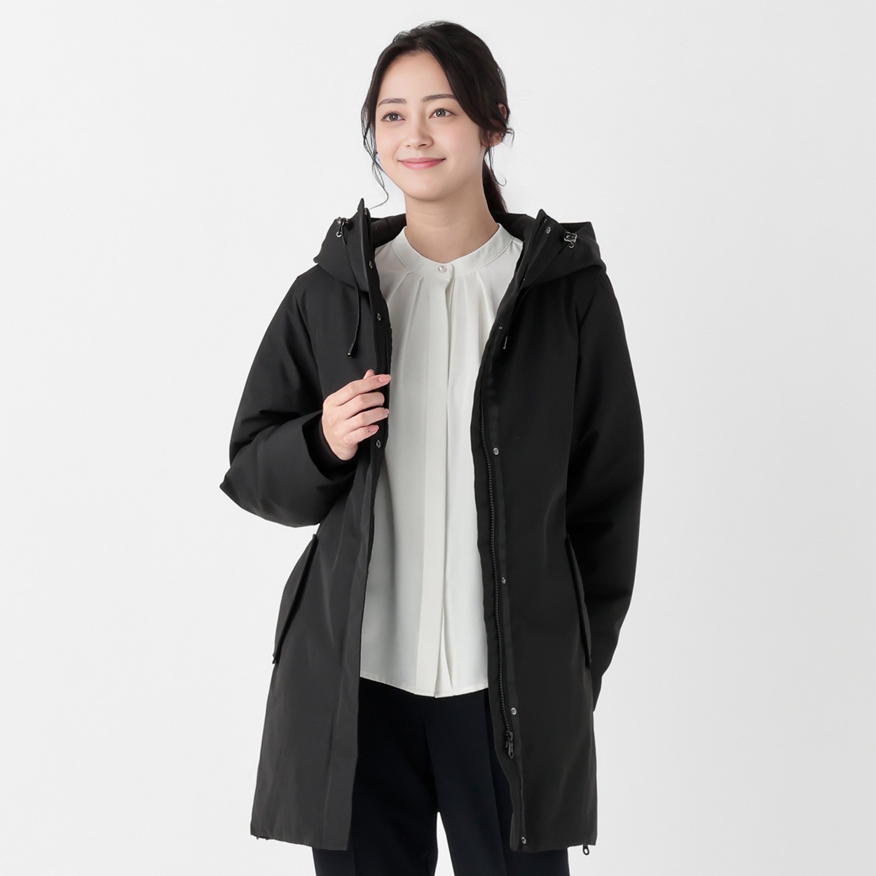 サイドZIP キルト切替中綿コート レディス Purelast(ピュアラスト