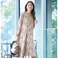 EMMA JAMES(エマジェイムス) 撥水美 幾何柄前あきワンピース レディス