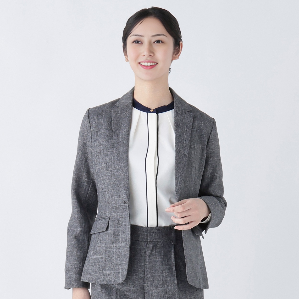 美品　ディオール　ツイード　バイカラー　テーラードジャケット　チャコール　M ツイードジャケット クラシックツイードテーラードジャケット