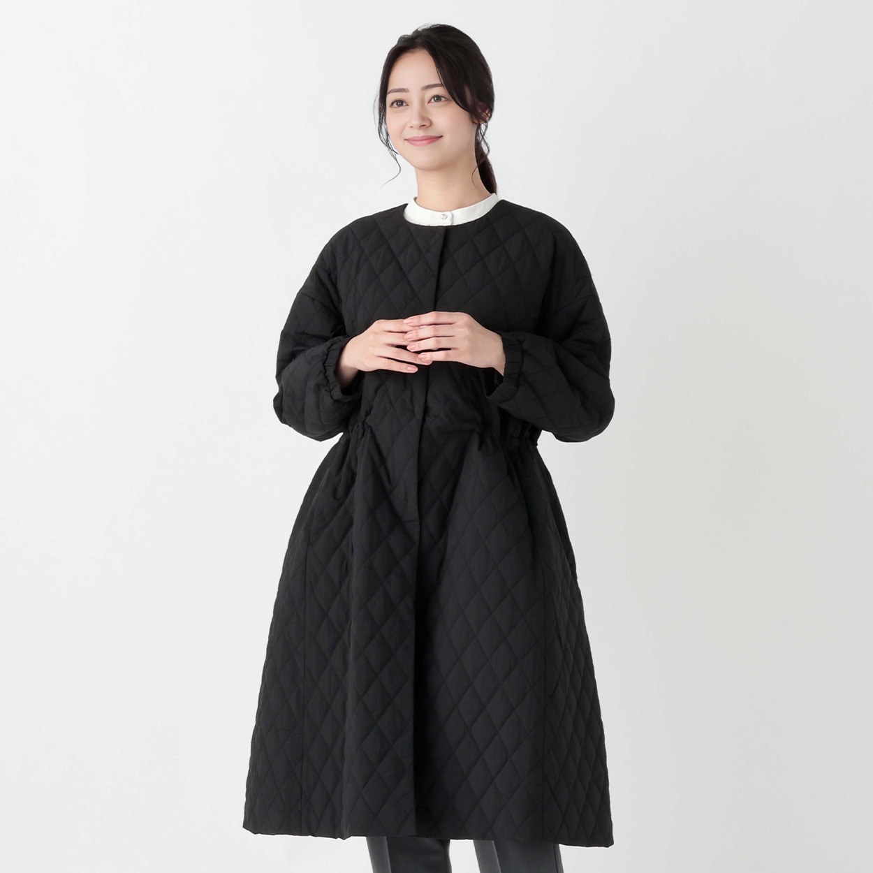 [本日限定で値下げ] [美品] 2ピース　キルティングロングコート+ブルゾン AZUL by moussy（アズールバイマウジー）の「B-HEAT異素材切替