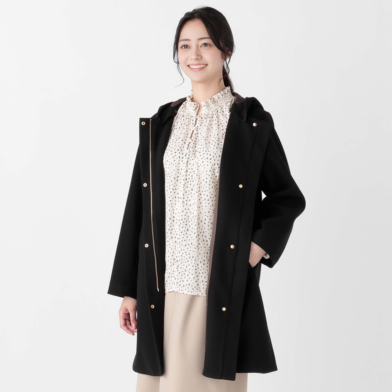 AirWOOLISH NEO フード脱着ミドル丈コート レディス Purelast(ピュア