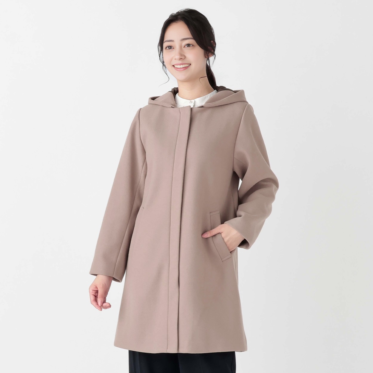 その他 NWow AirWOOLISH NEO フード脱着ミドル丈コート レディス Purelast(ピュア