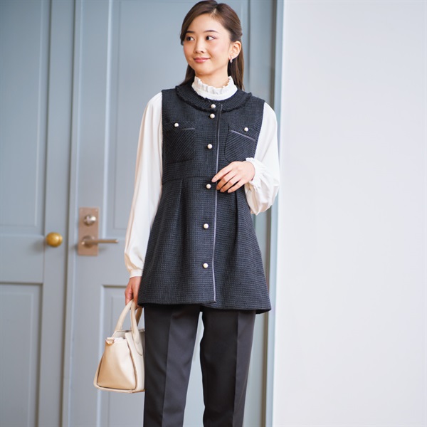 ツイードペプラムジレ 3点スーツ レディス ESPRITMUR(エスプリミュール