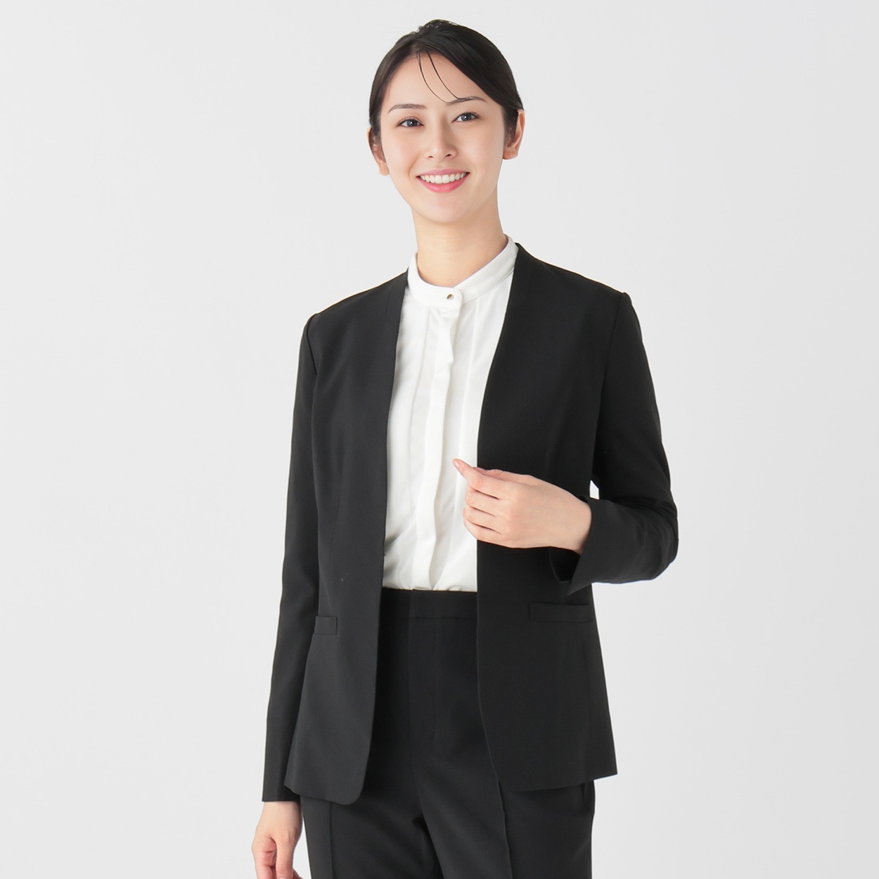 エスプリミュール×オンワード ノーカラージャケット レディス