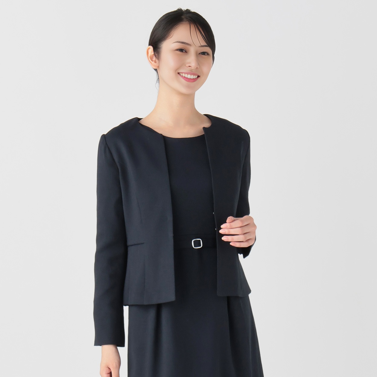 新品　ESPRITMUR エスプリミュール　パンツスーツ ジャケット Mサイズ シャークツイード カラーレスジャケット レディス ESPRITMUR