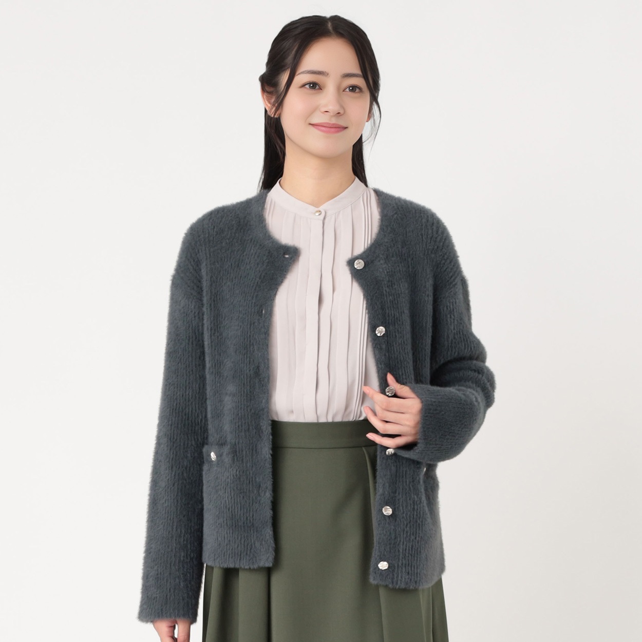 シャギーニット ジャケット レディス EMMA JAMES(エマジェイムス