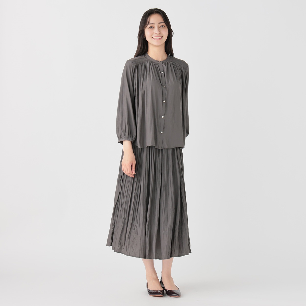 サテンブラウス＋スカートセット レディス EMMA JAMES(エマジェイムス