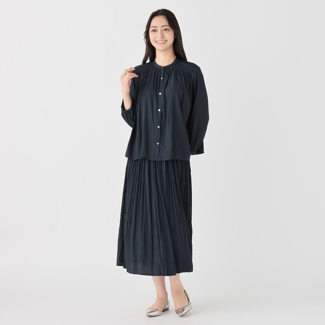 サテンブラウス＋スカートセット レディス EMMA JAMES(エマジェイムス