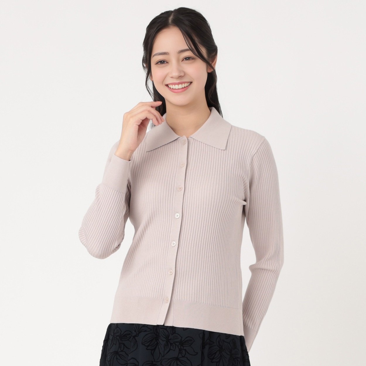 衿付きニットカーディガン レディス EMMA JAMES(エマジェイムス