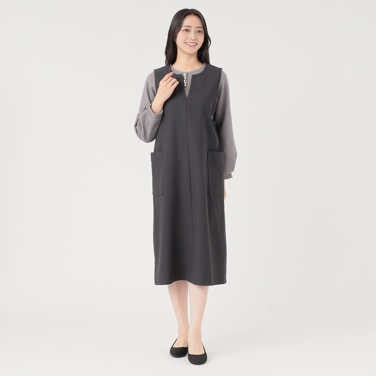 ラク暖 裏起毛ジャンパースカート レディス EMMA JAMES (エマ