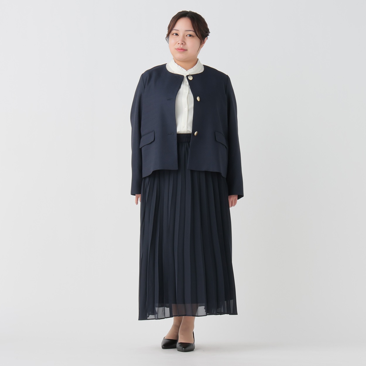 【美品】purelast ピュアラスト 洗える スカート　スーツ ネイビー M 美品】purelast ピュアラスト 洗える スカート スーツ ネイビー M