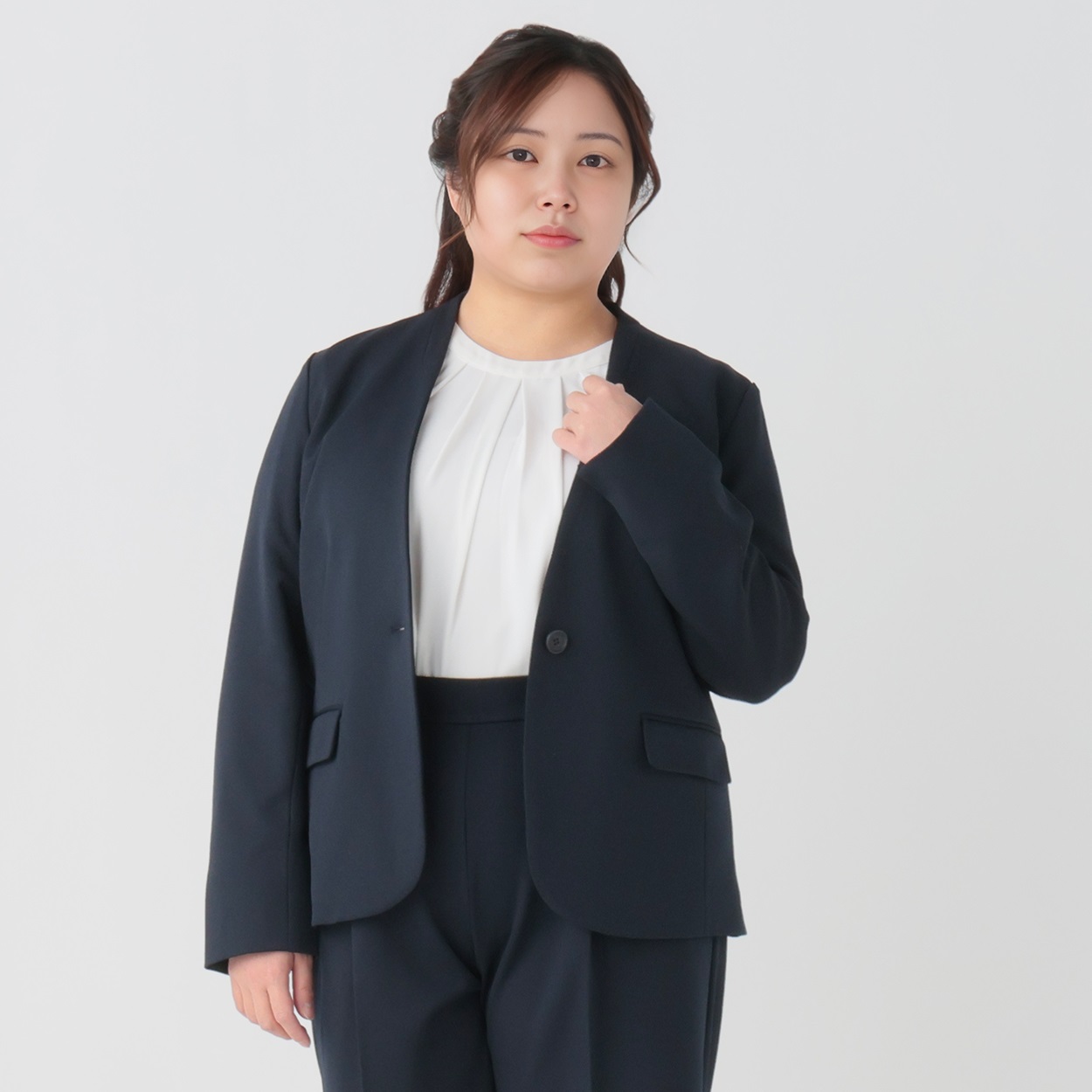 大きいサイズ セットアップ ジョーゼットジャケット レディス Purelast