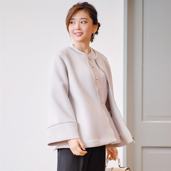 ダンポールニット ノーカラーブルゾン レディス EMMA JAMES(エマ