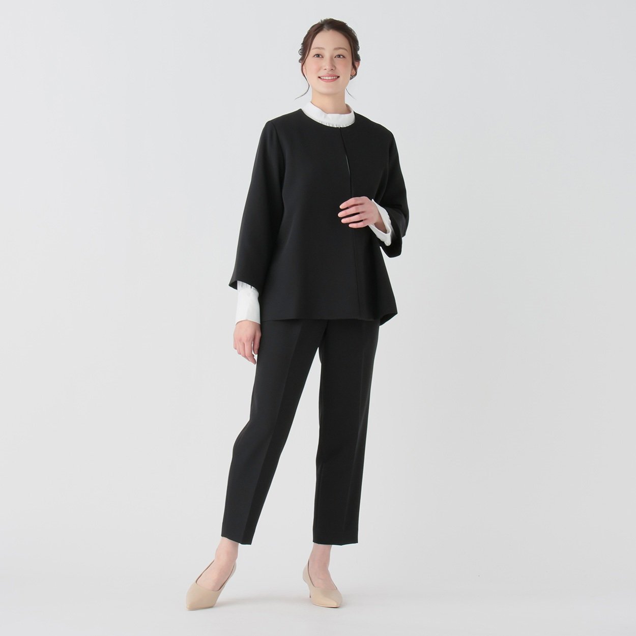 オズマンドプロトタイプ マント風ジャケット 3点スーツ レディス Purelast(ピュアラスト