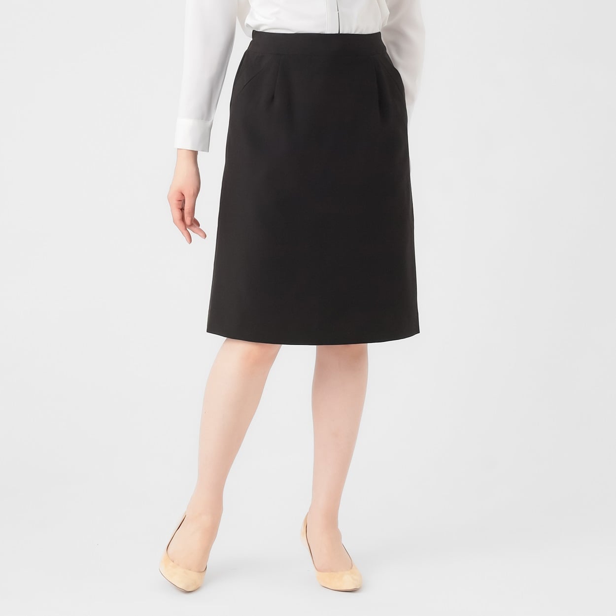 オフィス 定番ストレートスカート レディス ESPRITMUR(エスプリミュール) 265ES003CT(クロ-XL)