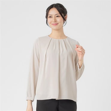 裏地付きタックブラウス レディス ESPRITMUR(エスプリミュール) 265ES111CT(ウスチャ-M)
