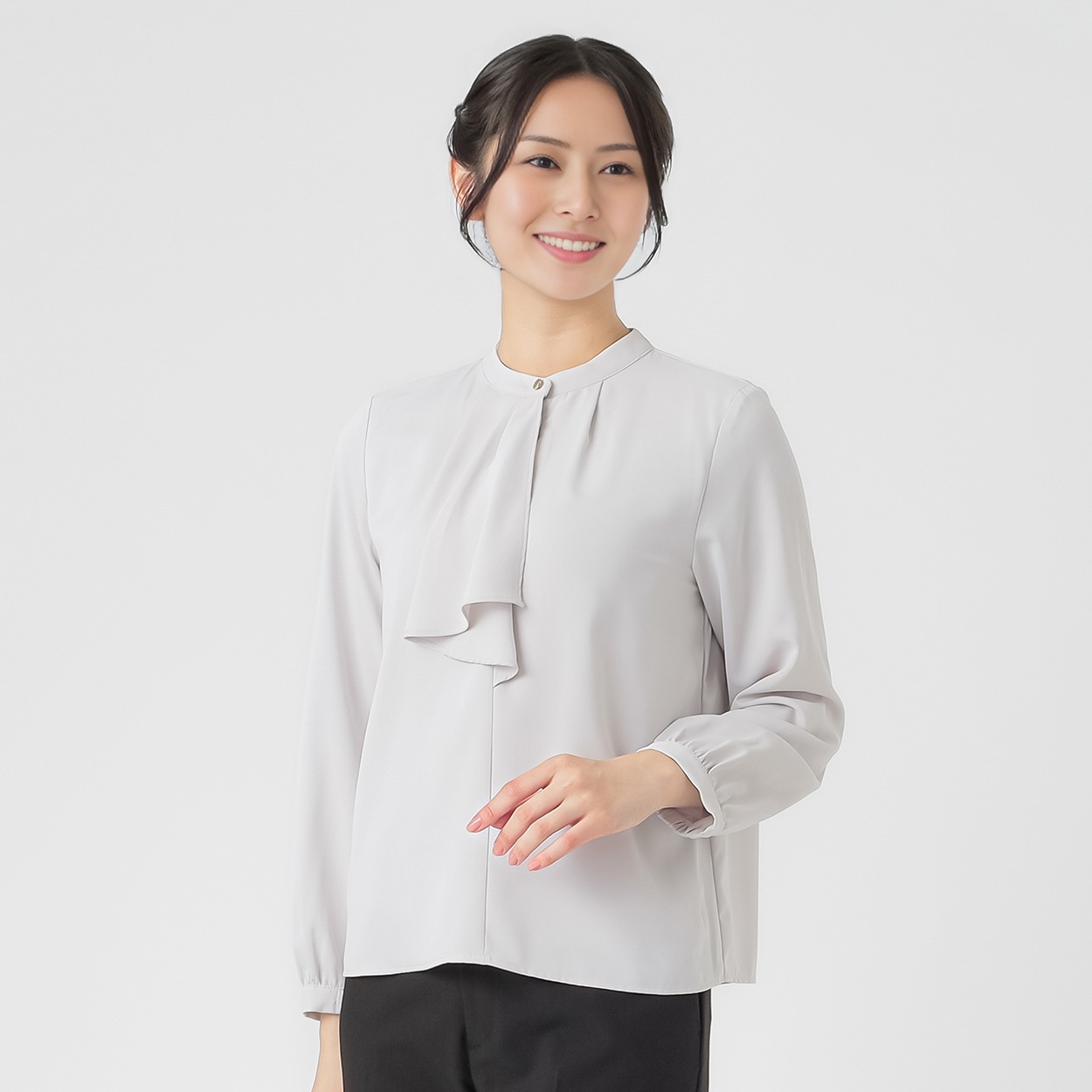 裏地付きラッフルブラウス レディス ESPRITMUR(エスプリミュール) 265ES112CT(ウスクロ-M)