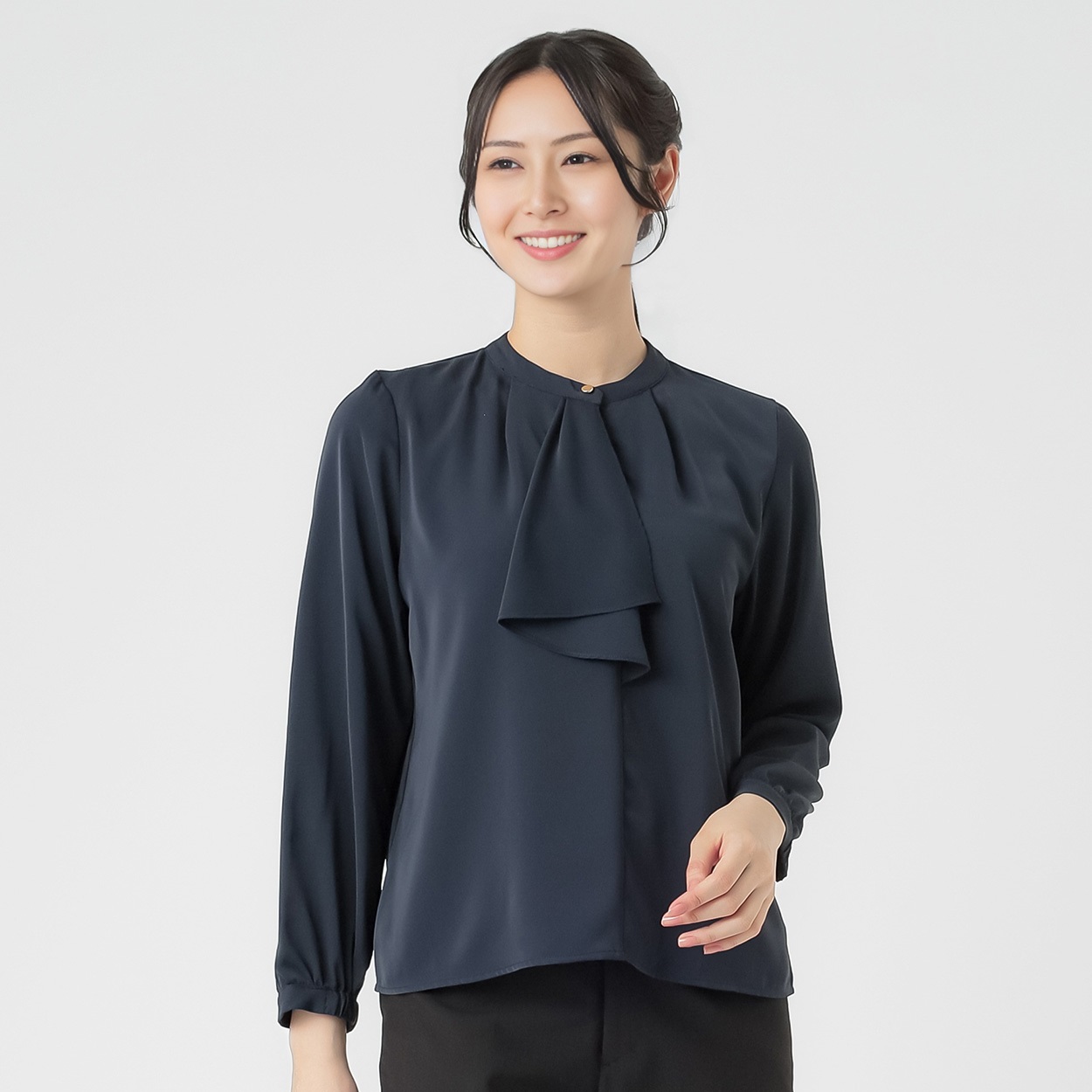 裏地付きラッフルブラウス レディス ESPRITMUR(エスプリミュール) 265ES112CT(コイアオ-L)