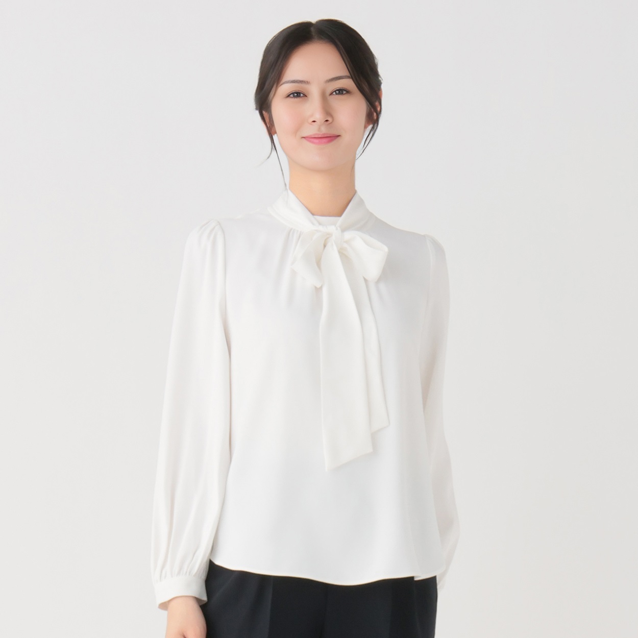 ボウタイ2WAYブラウス レディス Purelast(ピュアラスト) 261PL213SW