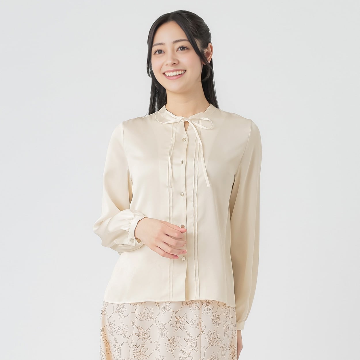 新品⭐︎EMMA TANK PALLADIO GRID リボンショルダーブラウス 微ラメ ひもリボンブラウス レディス EMMA JAMES(エマジェイムス
