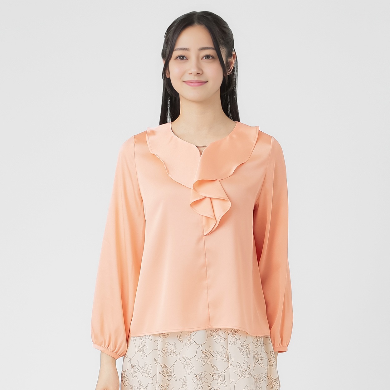 微ラメ ラッフルブラウス レディス EMMA JAMES(エマジェイムス