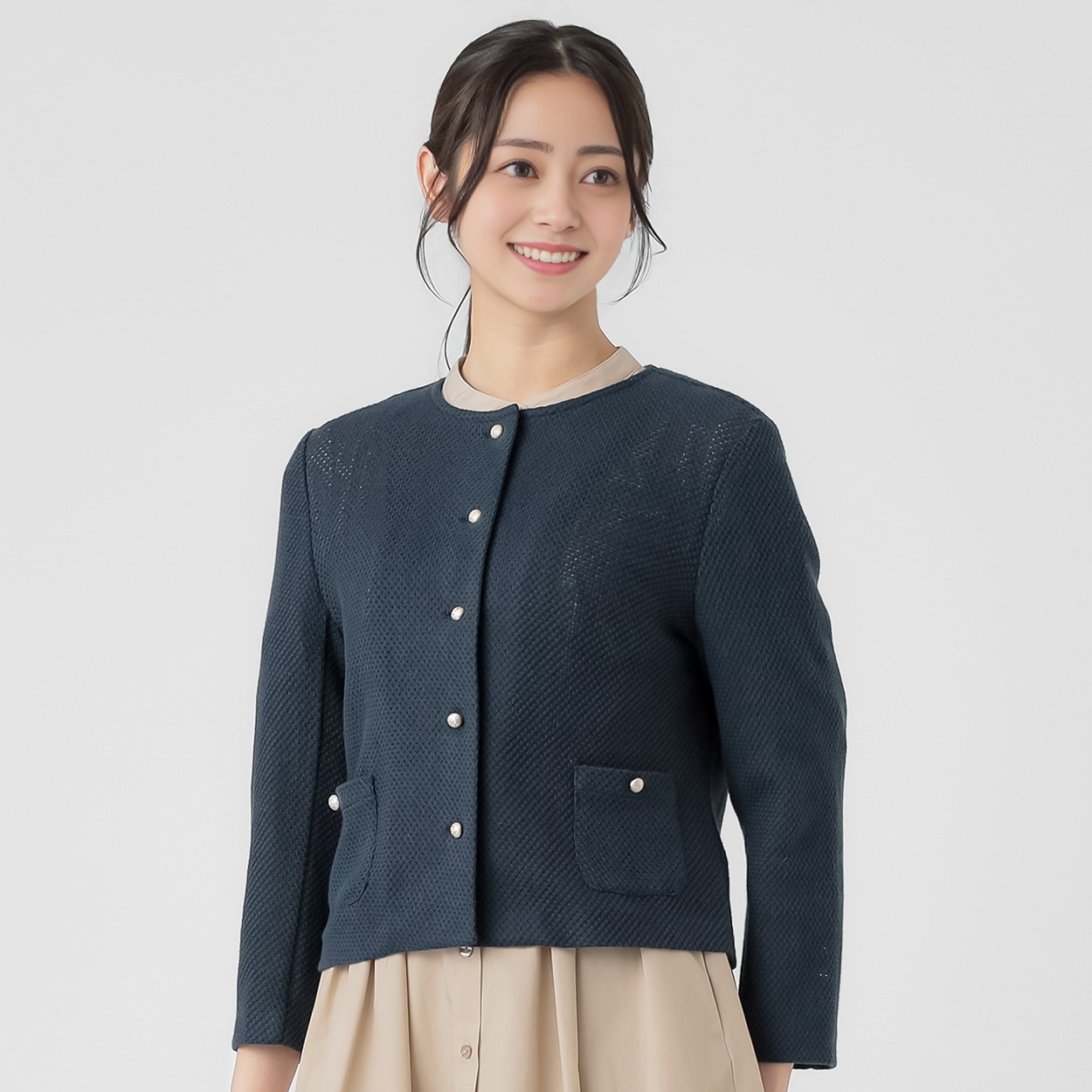 EMMA JAMES(エマジェイムス) ラッセル編み メッシュジャケット レディス 262EMJ041CT(コイアオ-XL)