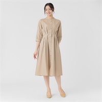 EMMA JAMES(エマジェイムス) ウエストタックワンピース コットン混ブロード レディス 262EMJ046CT(チャ-M)