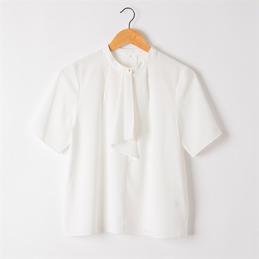 ラッフル付ブラウス 半袖 レディス ESPRITMUR(エスプリミュール) 262ES001CT(シロ-M)