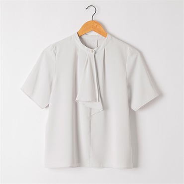 ラッフル付ブラウス 半袖 レディス ESPRITMUR(エスプリミュール) 262ES001CT(ウスクロ-M)