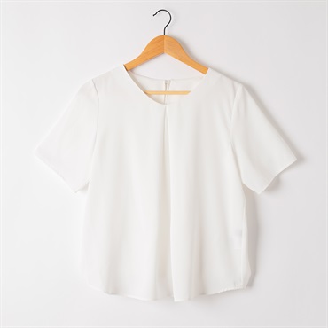 タックブラウス 半袖 レディス ESPRITMUR(エスプリミュール) 262ES002CT(シロ-M)
