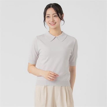EMMA JAMES(エマジェイムス) 衿付きニットプルオーバー レディス 262EMJ048CT(ウスクロ-M)