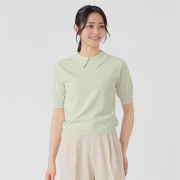 EMMA JAMES(エマジェイムス) 衿付きニットプルオーバー レディス 262EMJ048CT(ウスミドリ-M)