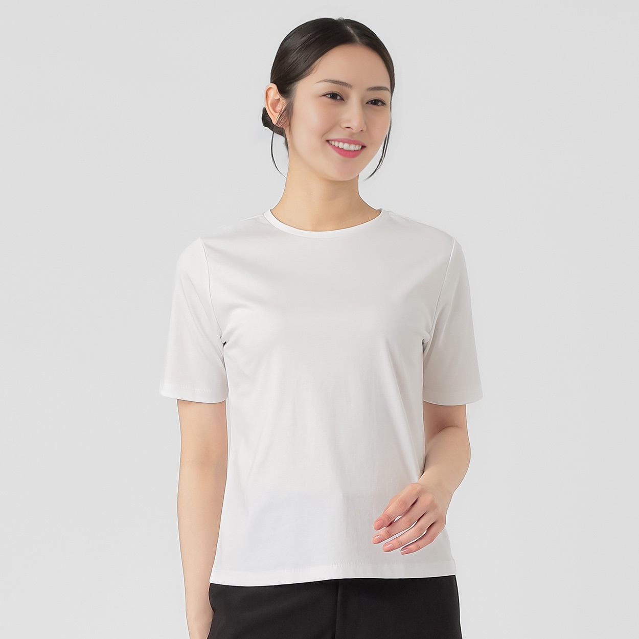大人キレイ クルーネック Tシャツ レディス ESPRITMUR(エスプリミュール) 262ES495CT(シロ-L)