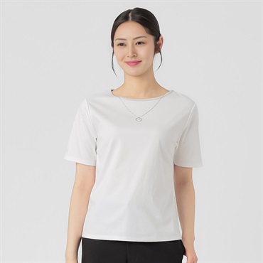 大人キレイ 衿ぐり配色アクセサリー付き Tシャツ レディス ESPRITMUR(エスプリミュール) 262ES497CT