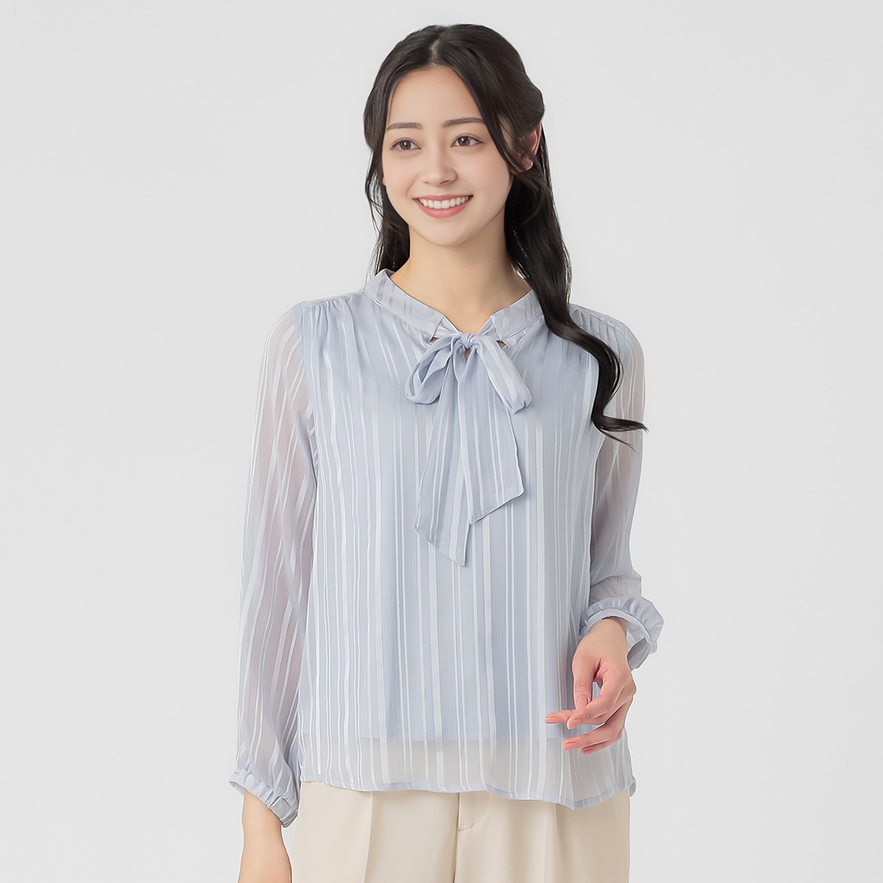 ＜ELIN（エリン）＞ サテン ボウタイ ブラウス ELIN（エリン） シャツ ブラウス 「ELIN/エリン」「STUDIOUS別注