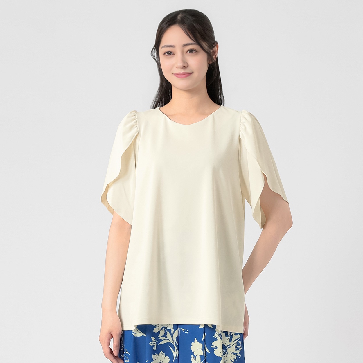 EMMA JAMES(エマジェイムス) チューリップ袖プルオーバー レディス 262EMJ054CT(シロ-XL)