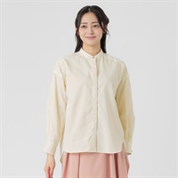 バンドカラー前あきシャツ 袖２WAY レディス EMMA JAMES(エマジェイムス) 262EM259HT(ウスキイロ-M)
