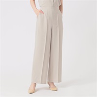麻調素材 ストレートパンツ レディス EMMA JAMES(エマジェイムス) 262EM469CT(ウスグレー-M)