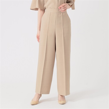 麻調素材 ストレートパンツ レディス EMMA JAMES(エマジェイムス) 262EM469CT(ウスチャ-M)