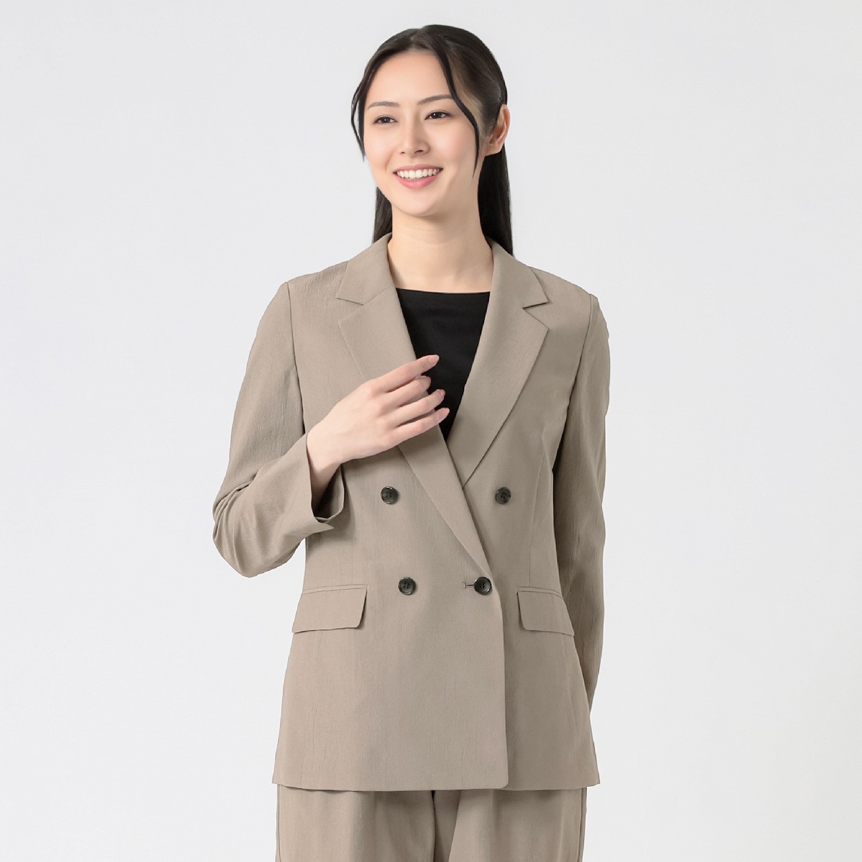 2WAYワッシャー ダブルブレストジャケット レディス ESPRITMUR(エスプリミュール) 262ES242SW(ウスミドリ-XL)