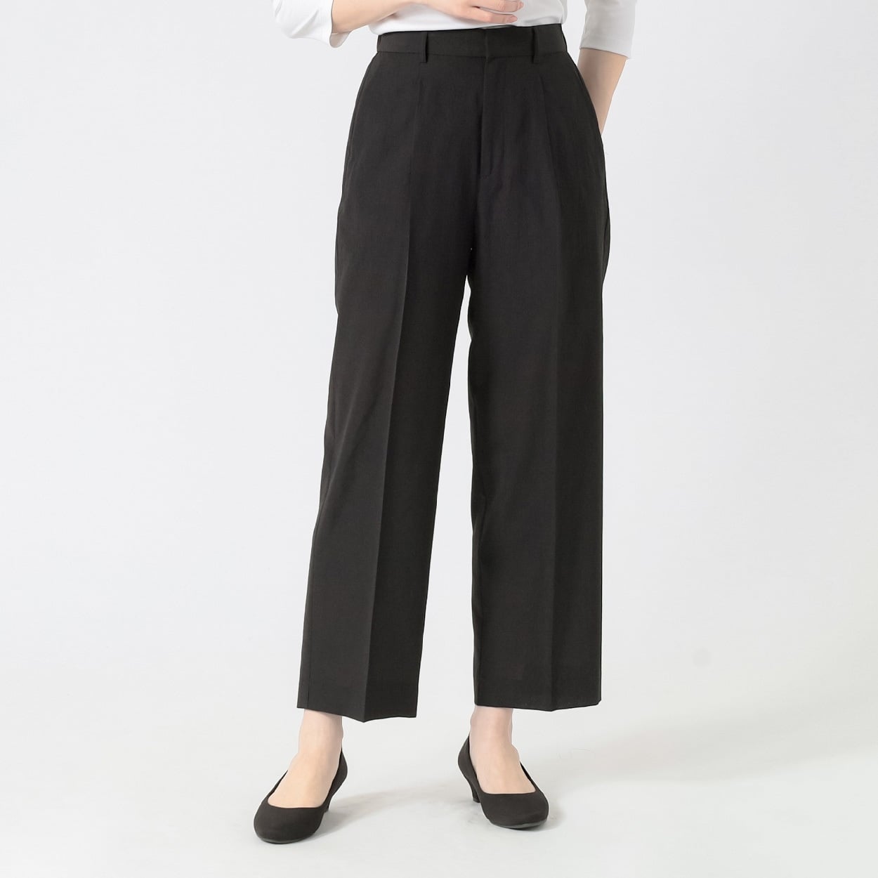 2WAYワッシャー ワイドパンツ レディス ESPRITMUR(エスプリミュール) 262ES243SW(クロ-L)