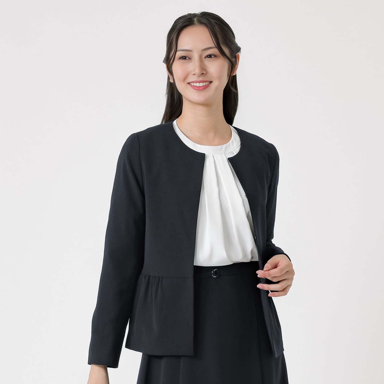 シルキーツイルセットアップ ペプラムジャケット レディス ESPRITMUR(エスプリミュール) 265ES002SW(コイアオ-XL)