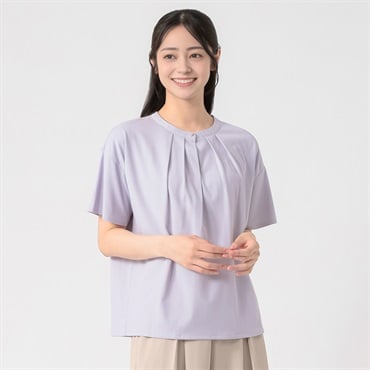 汗隠し バンドカラータックカットソー レディス EMMA JAMES(エマジェイムス) 262EM158TH(ウスムラサキ-M)