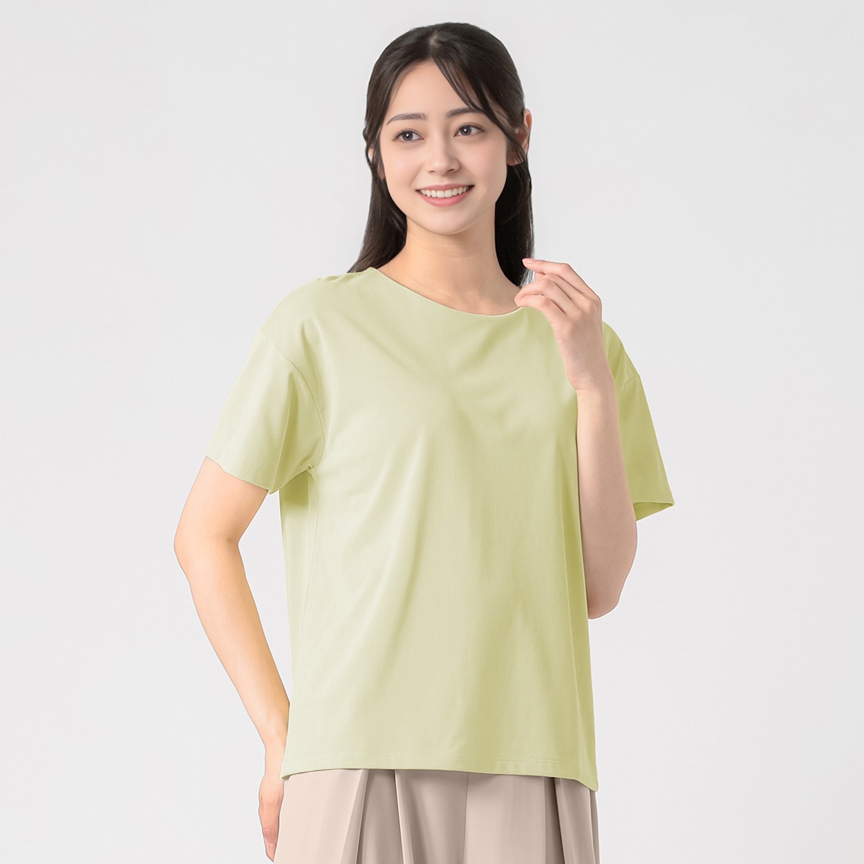 汗隠し クルーネックカットソー レディス EMMA JAMES(エマジェイムス) 262EM160TH(ウスミドリ-XL)